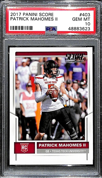 2017 Panini Score Patrick Mahomes Rookie Card #403 Graded PSA 10 Gem Mint!