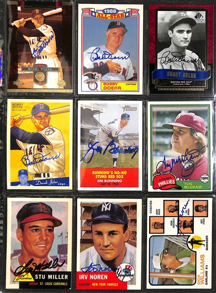 Lot of (190+) Autographed Baseball Cards w. Bobby Doerr, Hank Bauer and Others (JSA Auction Letter)