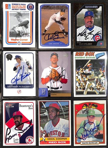 Lot of (190+) Autographed Baseball Cards w. Bobby Doerr, Hank Bauer and Others (JSA Auction Letter)