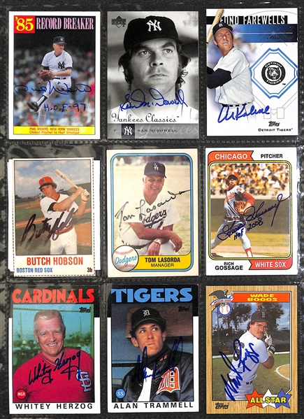 Lot of (175+) Autographed Baseball Cards w. Al Kaline, Don Mattingly, Whitey Herzog, and Others (JSA Auction Letter)