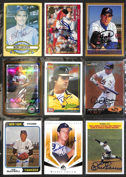 Lot of (175+) Autographed Baseball Cards w. Al Kaline, Don Mattingly, Whitey Herzog, and Others (JSA Auction Letter)