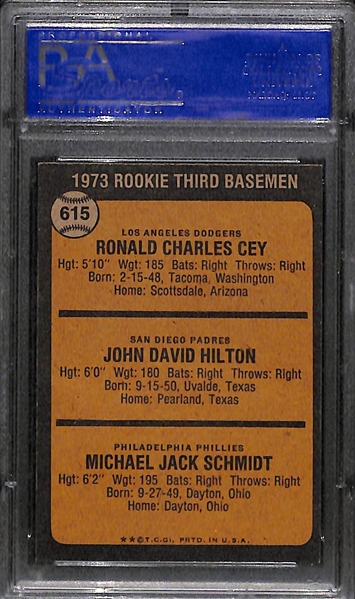 1973 Topps Mike Schmidt # 615 Rookie Card Graded PSA 7