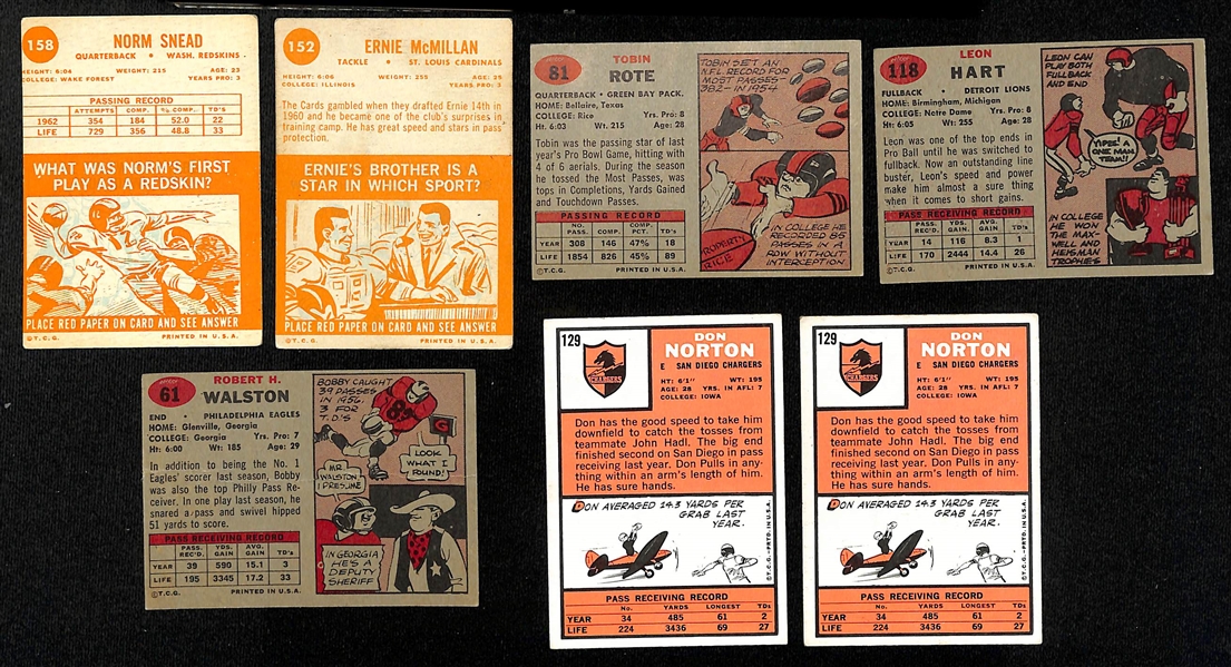 Lot of (26) 1950s and 1960s Football Autographed Cards (JSA Auction Letter)
