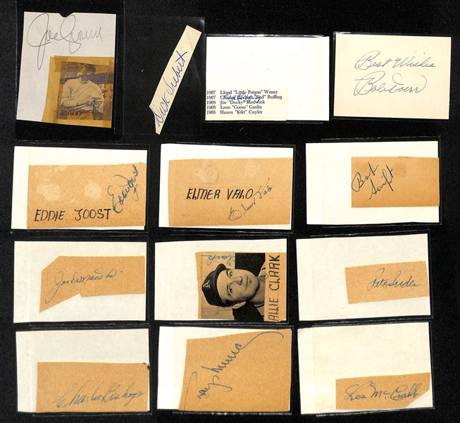 Lot of (55+) Baseball Autograph Cuts w. Red Ruffing, Bobby Doerr, Danny Murtaugh and Others (JSA Auction Letter)