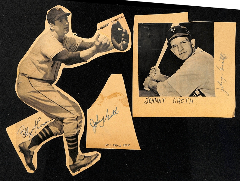 Lot of (70+) Baseball Cut Autographs w. Fred Hutchinson, Bobby Schantz, Walt Dropo, Bob Feller and Others (JSA Auction Letter)