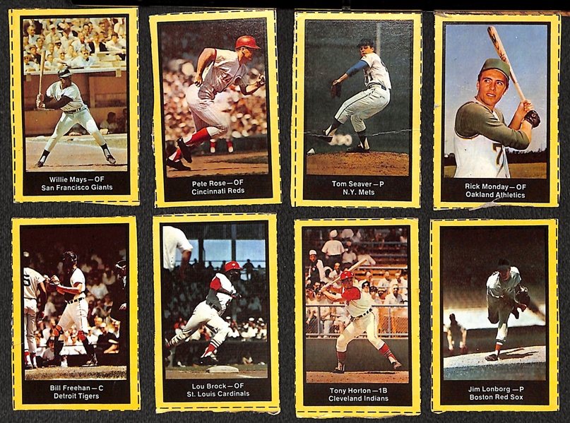 Lot of (8) 1969 Nabisco Team Flakes Hand Cut Baseball Cards w. Willie Mays