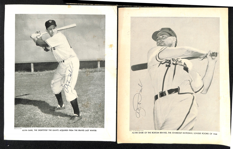 Lot of (15) Autographed Baseball Magazine Cutouts w. Mickey Vernon, Bob Johnson and Others (JSA Auction Letter)