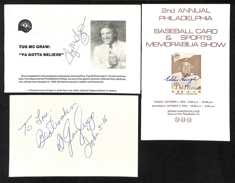 Lot of (20) Autographed Baseball Cuts, Magazine Pages, Flyers w. Bob Feller, Larry Doby and Others (JSA Auction Letter)
