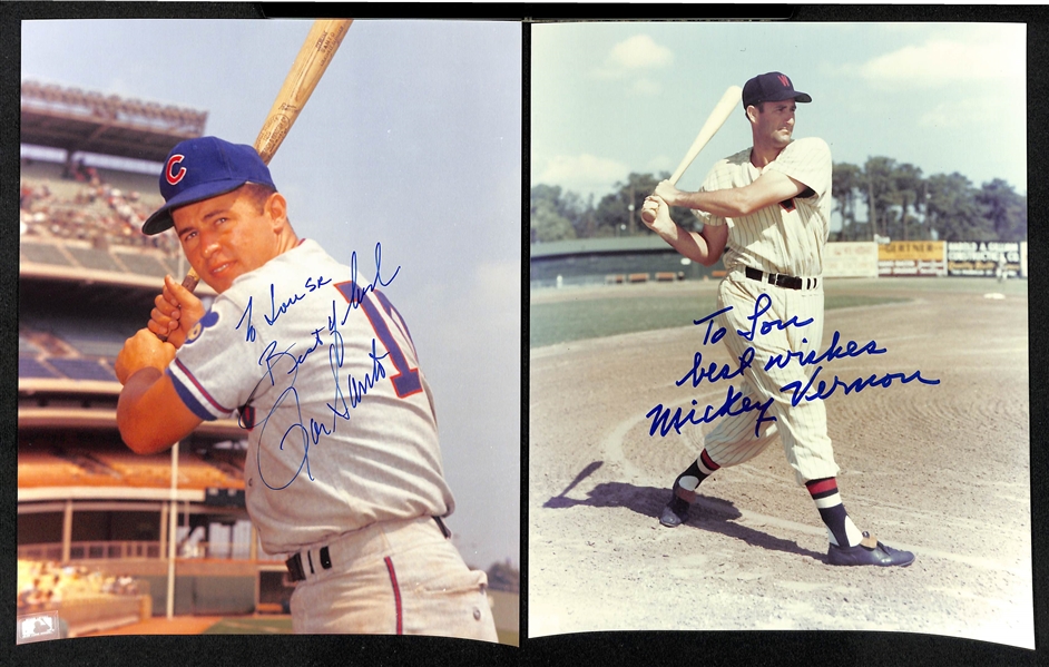 Lot of (12) Autographed Baseball and Hockey Photos w. Reggie Jackson, Cal Ripken Jr. and others (JSA Auction Letter)