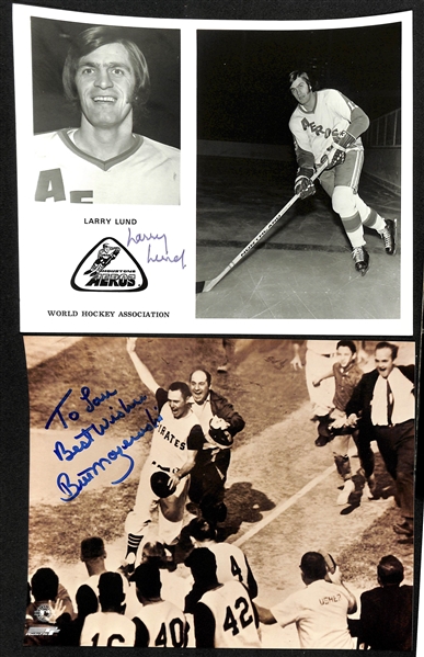 Lot of (12) Autographed Baseball and Hockey Photos w. Reggie Jackson, Cal Ripken Jr. and others (JSA Auction Letter)