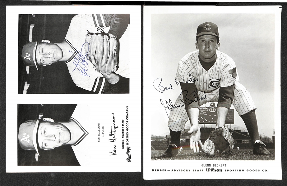 Lot of (6) Autographed Baseball Photos w. Reggie Jackson and Al Kaline (JSA Auction Letter)