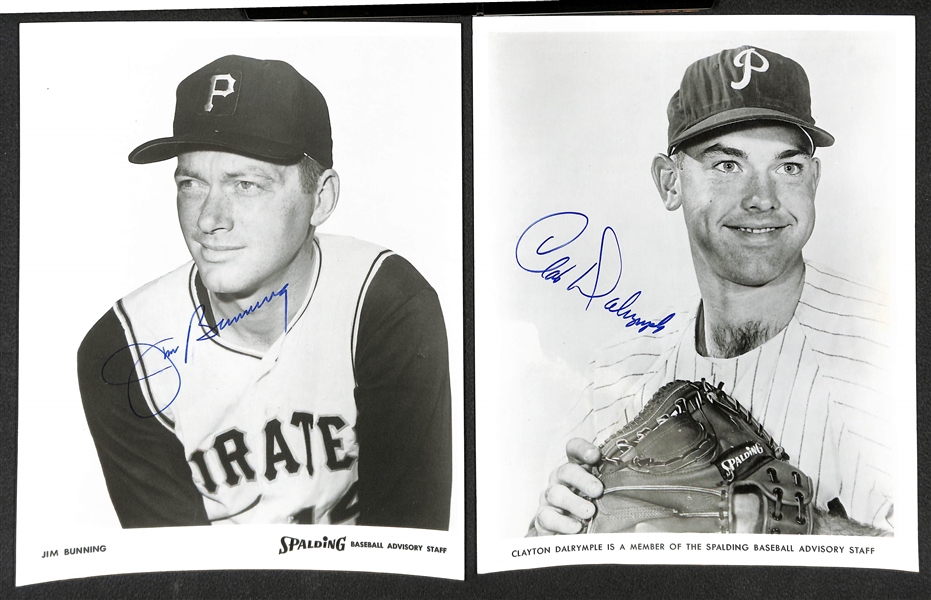 Lot of (9) Autographed Baseball Photos w. John Callison, Tom Seaver, Joe Torre and Others (JSA Auction Letter)