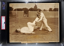 1927 Babe Ruth Type 1 Photo (PSA/DNA Slabbed w. World Wide Photos Caption w. Note of $52,000 Salary Complaint - Dated 2-10-1927)