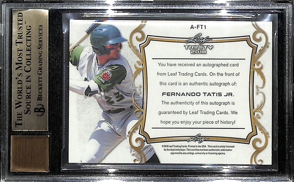 2018 Leaf Trinity Fernando Tatis Autograph Rookie Card (Bronze Spectrum) Graded BGS 9.5 Gem Mint