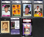 Lot of (8) Autographed Baseball Cards w. Billy Herman, Hoyt Wilhelm, Leo Durocher and Others (JSA Auction Letter)