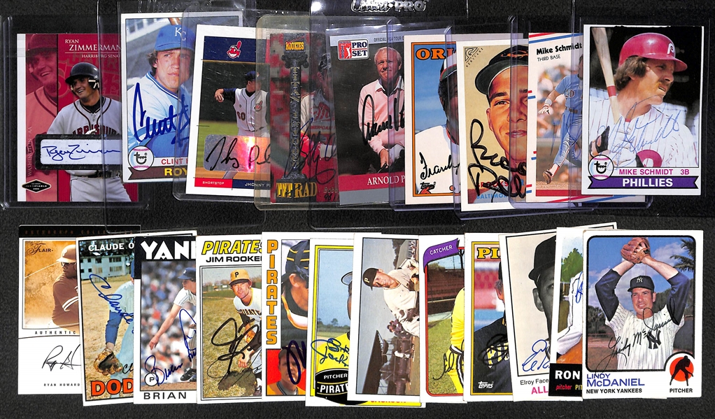 Lot of (22) Autographed Multi Sports Cards w. Mike Schmidt, Arnold Palmer, and More (JSA Auction Letter)