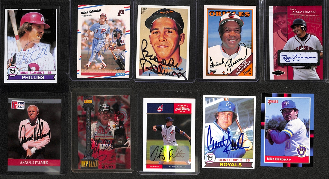 Lot of (22) Autographed Multi Sports Cards w. Mike Schmidt, Arnold Palmer, and More (JSA Auction Letter)