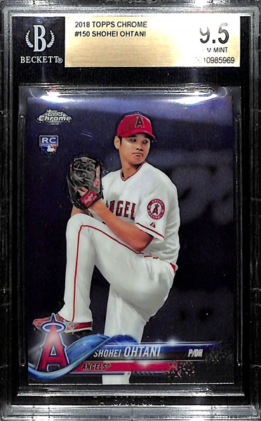 2018 Topps Chrome Shohei Ohtani #150 Rookie Card Graded BGS 9.5 Gem Mint!