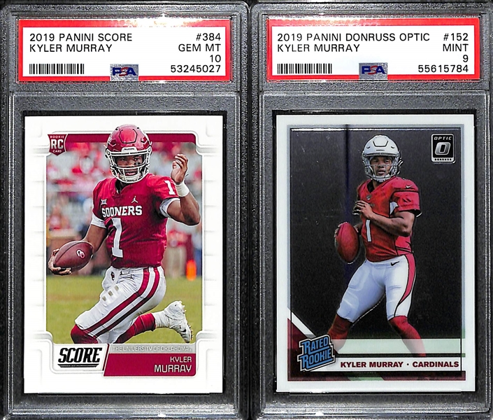 2019 Kyler Murray Rookie Graded Lot - Score #384 PSA 10 & Panini Donruss Optic #152 PSA 9