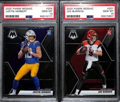 2020 Panini Mosaic Justin Herbert (#204) & Joe Burrow (#201) PSA 10 Gem Mint Rookie Cards!