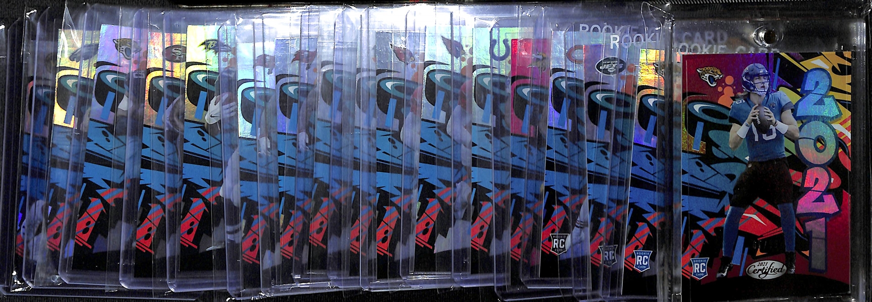 Lot of (17) 2021 Certified Graffiti Insert Cards w. Trevor Lawrence #d /99