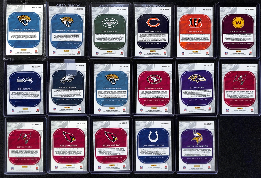 Lot of (17) 2021 Certified Graffiti Insert Cards w. Trevor Lawrence #d /99