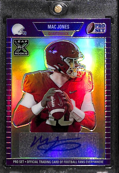 2021 Leaf Pro Set Metal Mac Jones Autograph #d /50 and Prizm Draft Picks Mac Jones Prizm