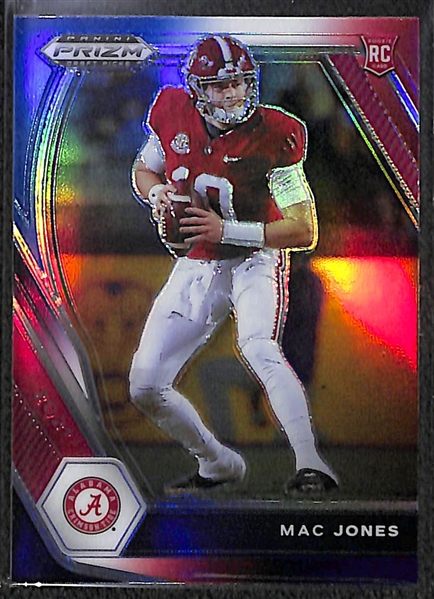 2021 Leaf Pro Set Metal Mac Jones Autograph #d /50 and Prizm Draft Picks Mac Jones Prizm
