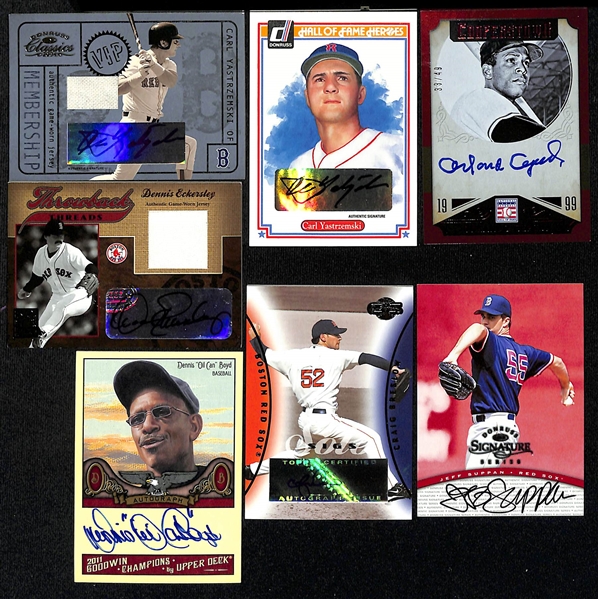 Lot of (7) Autographed Baseball Cards w. (2) Carl Yastrzemski, Orlando Cepeda and Others