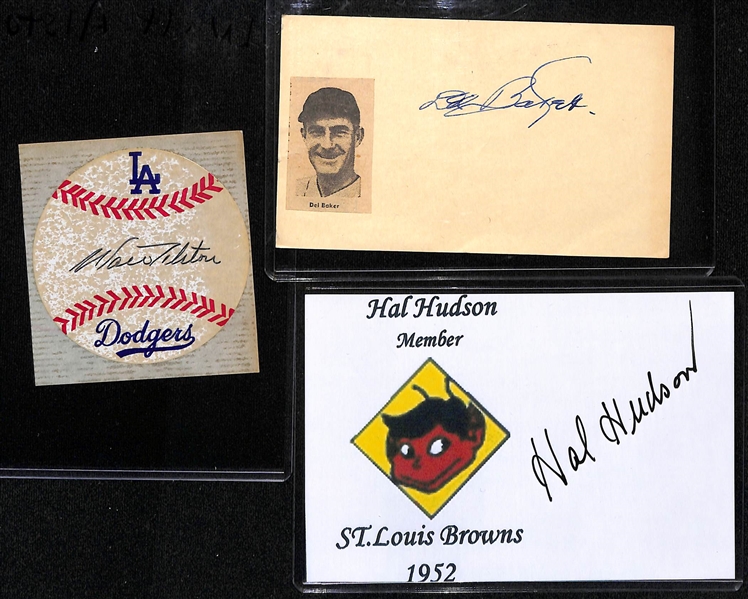 Lot of (100+) Autographed Baseball Index Cards, Cuts, and Other Items w. Stan Musial, Jim Gilliam, and Others (JSA Auction Letter)