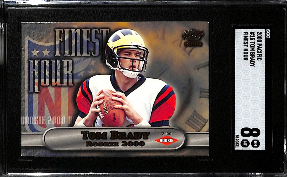 2000 Pacific Finest Hour Tom Brady Rookie Card #15 Graded SGC 8