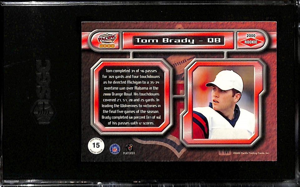 2000 Pacific Finest Hour Tom Brady Rookie Card #15 Graded SGC 8