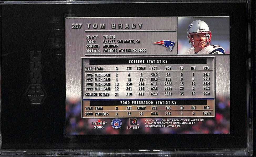 2000 Fleer Metal Tom Brady Rookie Card #267 Graded SGC 8
