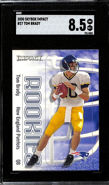 2000 Skybox Impact Tom Brady Rookie Card #27 Graded SGC 8.5