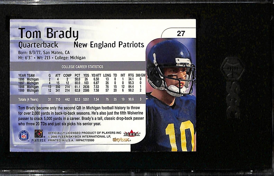 2000 Skybox Impact Tom Brady Rookie Card #27 Graded SGC 8