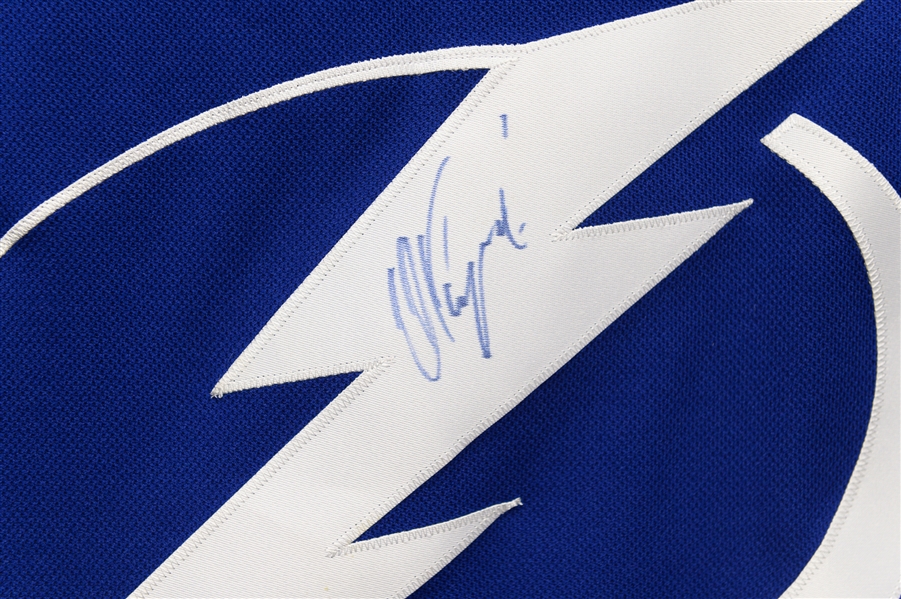 Lot of (2) Tampa Bay Lightning Autographed Jerseys w. Victor Hedman and Nikita Kucherov (JSA Auction Letter)