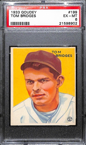 1933 Goudey Tom Bridges # 199 Graded PSA 6