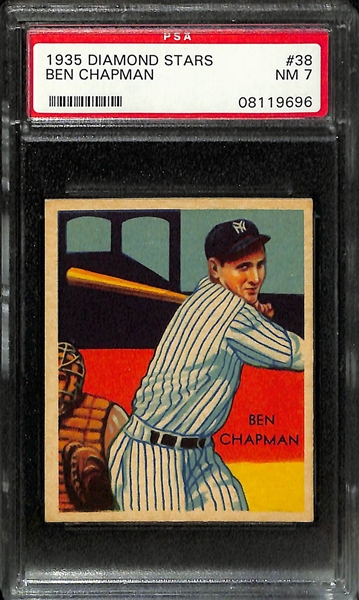 1935 Diamond Stars Billie Urbanski # 37 and Ben Chapman # 38 Both Graded PSA 7