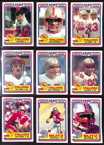 1984 Topps USFL Complete Set of 132 Cards w. Graded Herschel Walker (SGC 8), Reggie White (SGC 8), Steve Young (SGC 8), Jim Kelly (SGC 8.5)