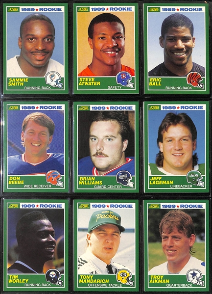 1985 Topps USFL & 1989 Score Complete Sets w. Barry Sanders, Troy Aikman, Deion Sanders, and Other Rookies