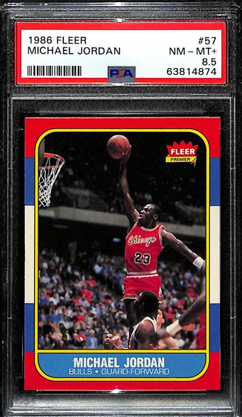 1986-87 Fleer Michael Jordan #57 Graded PSA 8.5 NM-MT+