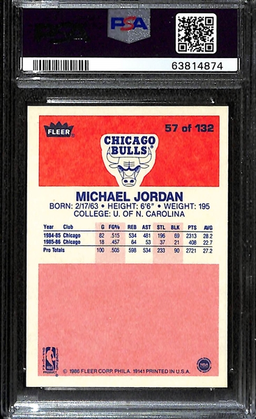1986-87 Fleer Michael Jordan #57 Graded PSA 8.5 NM-MT+