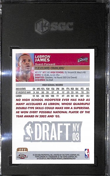 2003-04 Topps Chrome # 111 LeBron James Rookie Graded SGC 8.5