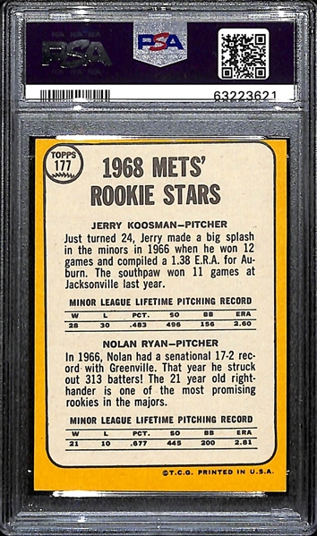 1968 Topps Nolan Ryan Rookie # 177 Graded PSA 7 (MC)