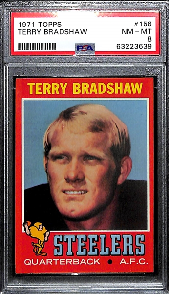 1971 Topps Terry Bradshaw Rookie # 156 Graded PSA 8