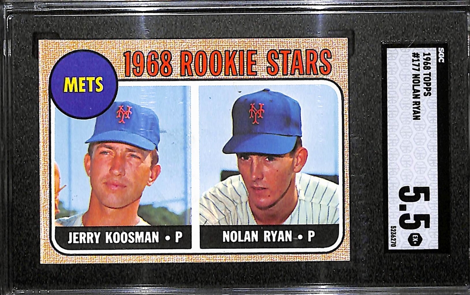 1968 Topps Nolan Ryan Rookie Card #177 Graded SGC 5.5