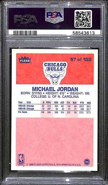  1986 Fleer Michael Jordan #57 Rookie Card PSA 7.5