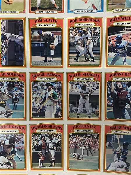  (2) 1972 Topps Baseball Uncut Sheets - 4th Series #395-525 - w. Munson & Stargell