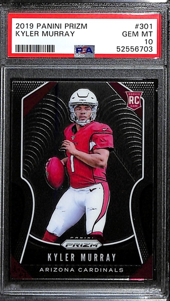 2019 Panini Prizm Kyler Murray #301 Rookie Card Graded PSA 10 Gem Mint