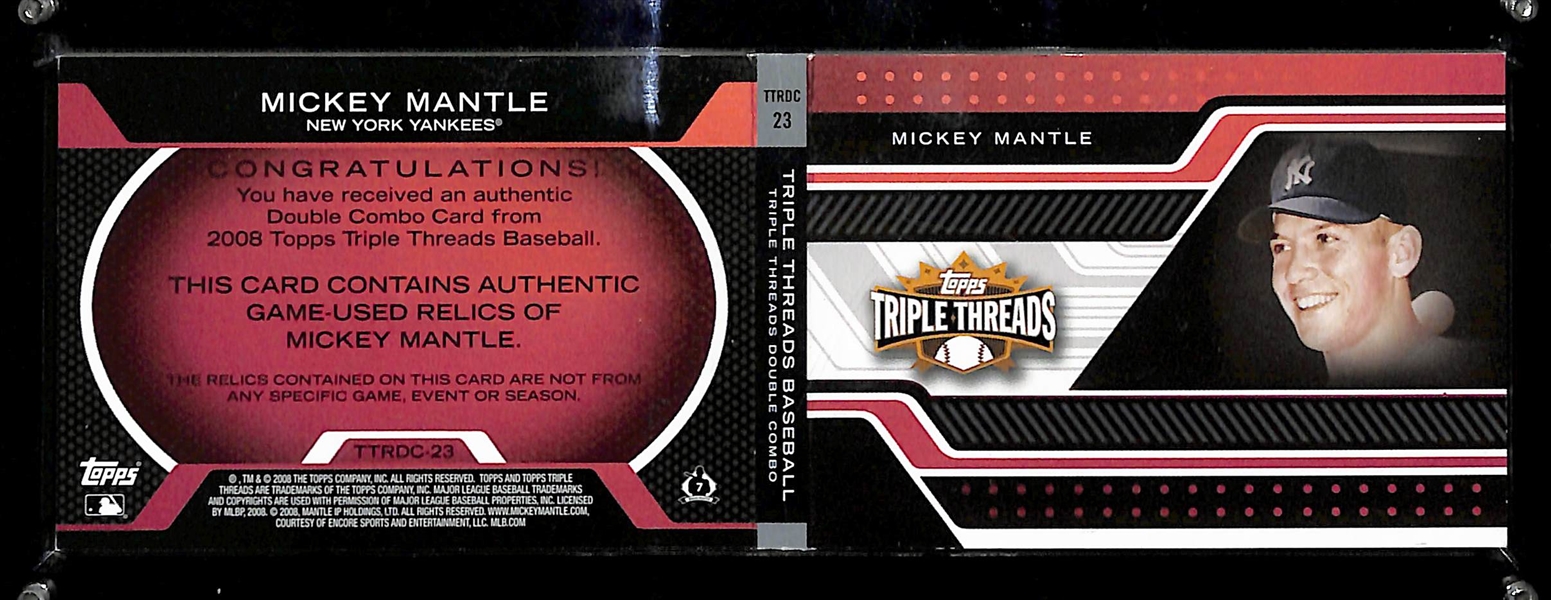 2008 Topps Triple Threads Mickey Mantle 12-Piece Game Used Jersey Relic Booklet Card #12/36